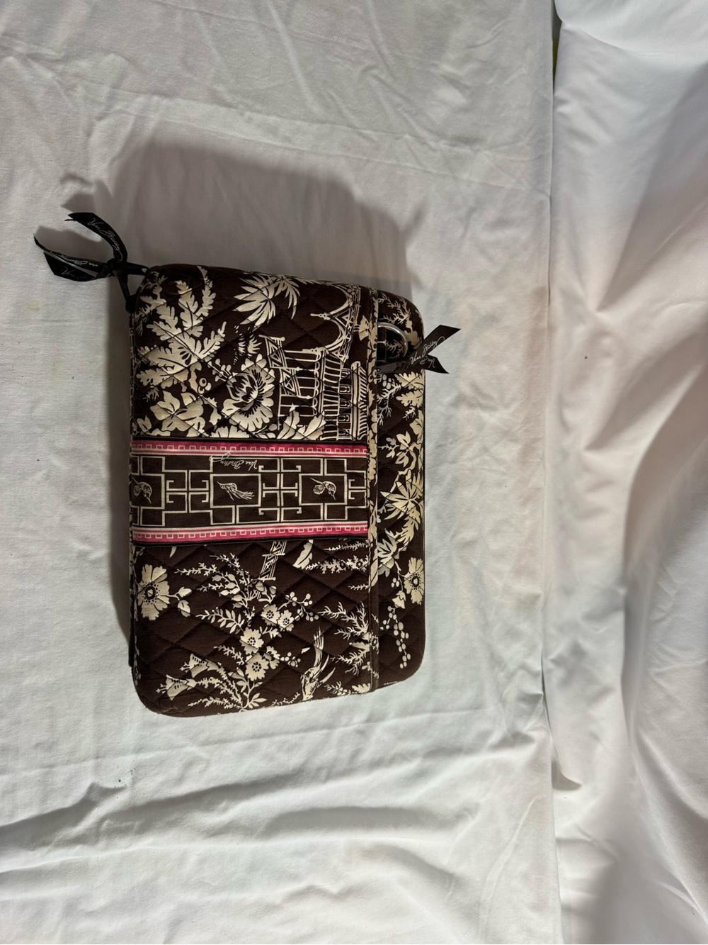 Vera Bradley Brown Quilted Min Laptop Tablet Case Imperial Toil Retired 2009